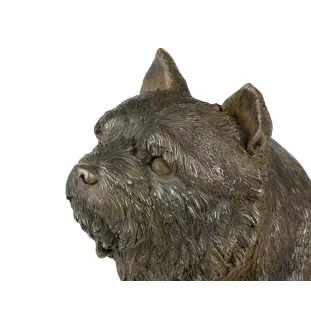 Norwich Terrier - Dog statue, bust on stone base, sculpture, trophy for dog show by Art-Dog brand