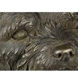 Norwich Terrier - Hundestatue, Büste auf Steinsockel, Skulptur, Trophäe für Hundeausstellung der Marke Art-Dog