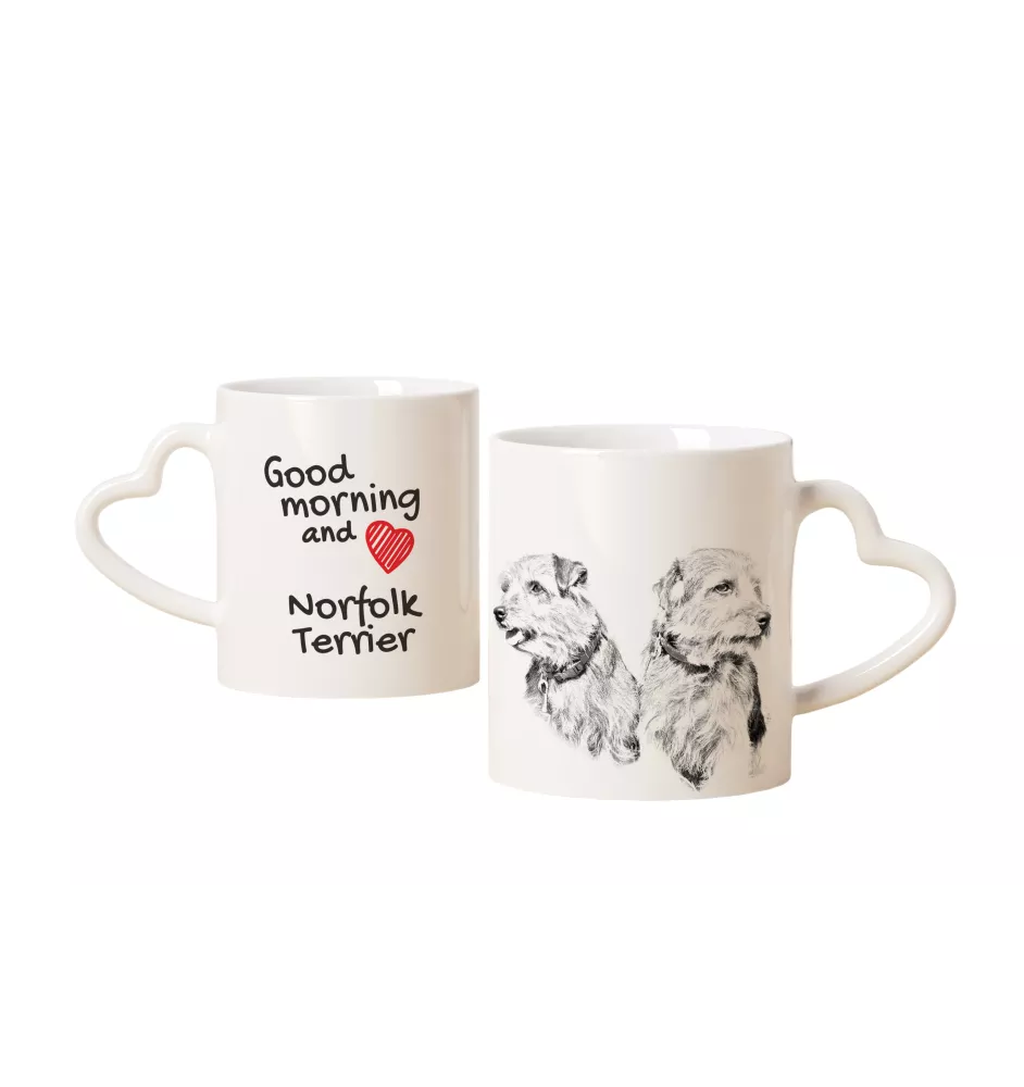 Norfolk Terrier - cup with a dog, adorable cup with a heart-shaped handle, universal gift from the Art-Dog brand