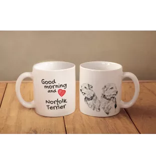 Norfolk Terrier kubek z psem good morning Art-Dog