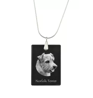 Norfolk Terrier - Pendentif en cristal avec chien, collier en argent avec photo, pendentif personnalisé par la marque Art-Dog