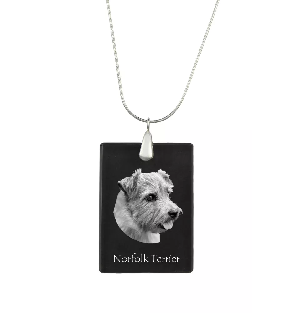 Norfolk Terrier - Kristallanhänger mit Hund, Silberhalskette mit Foto, personalisierter Anhänger der Marke Art-Dog