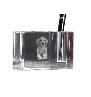 Retriever de la Nouvelle-Écosse, Nova Scotia Duck Tolling Retriever - Porte-stylos, organiseur en cristal avec photo de chien, décoration de bureau unique par la marque Art-Dog