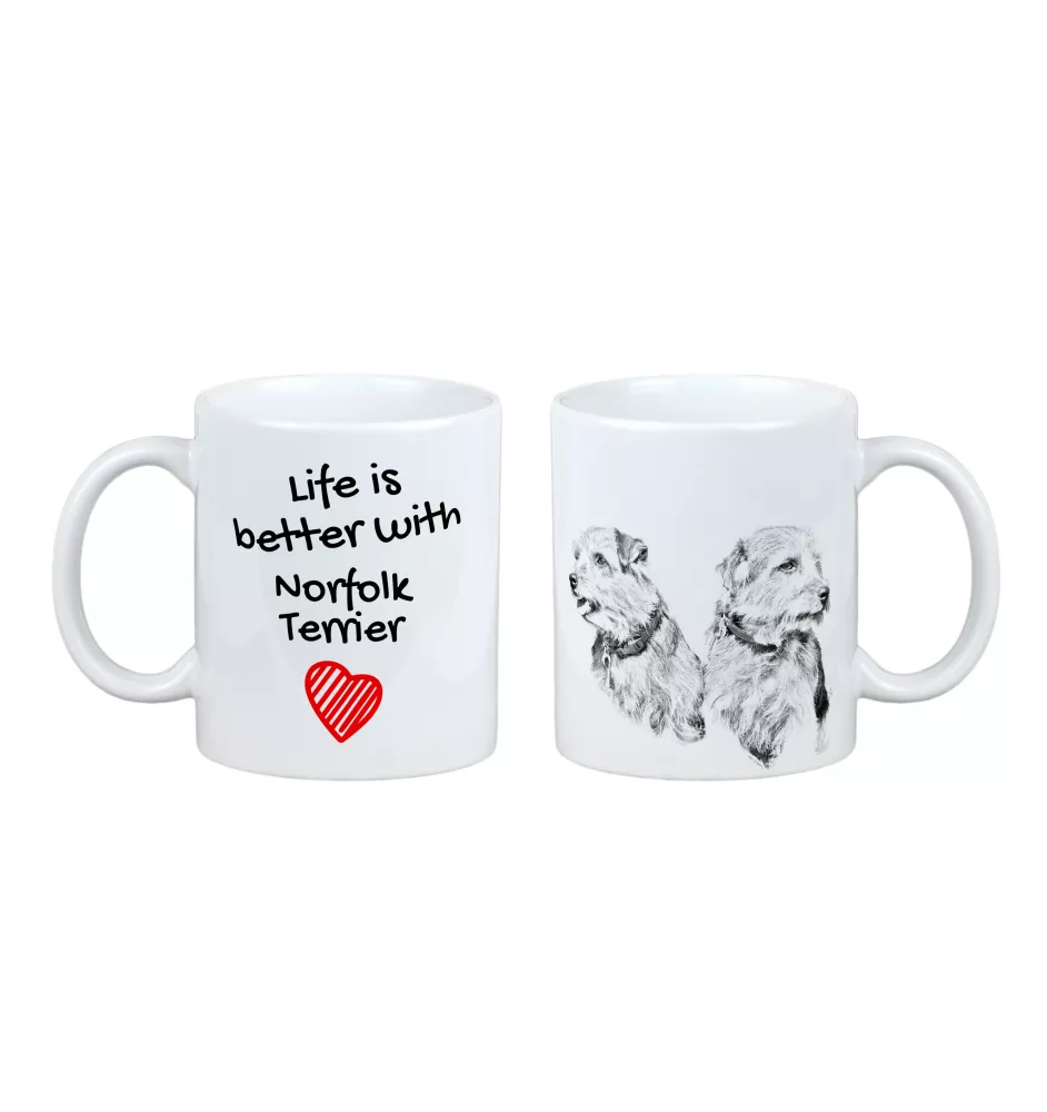 Norfolk Terrier - cup with a dog, cup with a photo, personalized gift from the Art-Dog brand
