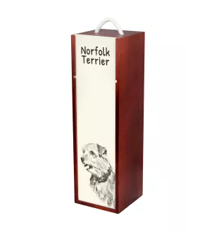 Norfolk Terrier - wine box with a dog, alcohol box with graphics, personalized gift box from the Art-Dog brand