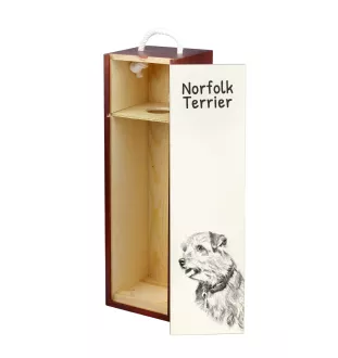Norfolk Terrier - wine box with a dog, alcohol box with graphics, personalized gift box from the Art-Dog brand