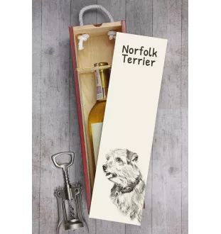 Norfolk Terrier - Weinbox mit Hund, Alkoholbox mit Grafik, personalisierte Geschenkbox der Marke Art-Dog