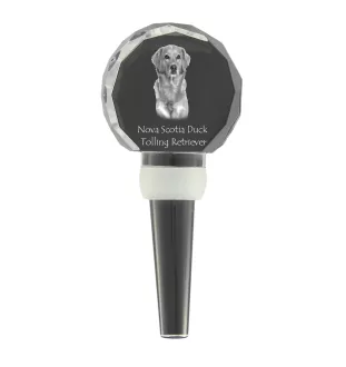 Nova Scotia Duck Tolling Retriever, Yarmouth Toller - Crystal bottle stopper, unique wine stopper with photo, personalised gift for sommelier by Art-Dog brand