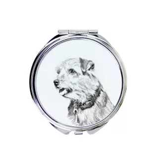 Norfolk Terrier - Taschenspiegel mit Hund, personalisierter Taschenspiegel, kompakter Spiegel mit Art-Dog-Logo