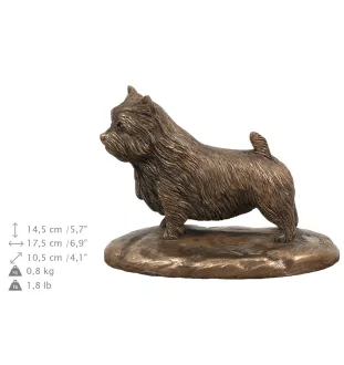 Norwich Terrier urna ze statuetką drewniana Art-Dog