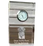 Retriever de la Nouvelle-Écosse, Nova Scotia Duck Tolling Retriever - une horloge en verre avec une photo, une photo de chien dans un cristal, une horloge de bureau personnalisée de la marque Art-Dog
