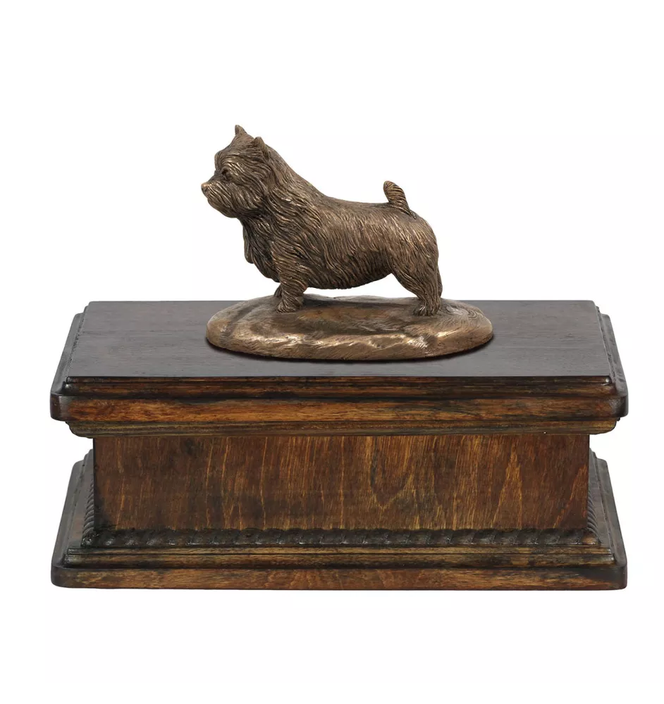Norwich Terrier - Hund Ascheurne, klassische Urne mit Statue, elegante Urne mit Hund von der Marke Art-Dog