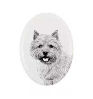 Norwich Terrier - Gedenktafel mit einem Foto eines Hundes, Grabplatte mit Druck, personalisierte ovale Platte der Marke Art-Dog