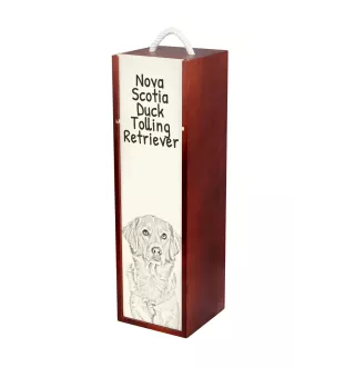 Nova Scotia Duck Tolling Retriever, Yarmouth Toller - wine box with a dog, alcohol box with graphics, personalized gift box from the Art-Dog brand