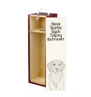 Nova Scotia Duck Tolling Retriever, Toller - Weinbox mit Hund, Alkoholbox mit Grafik, personalisierte Geschenkbox der Marke Art-Dog