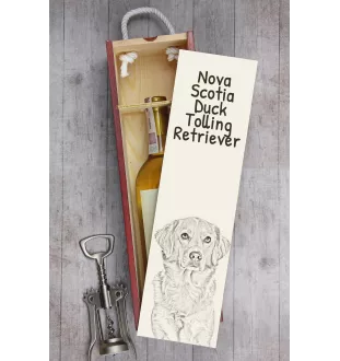 Nova Scotia Duck Tolling Retriever, Yarmouth Toller - wine box with a dog, alcohol box with graphics, personalized gift box from the Art-Dog brand