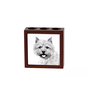 Norwich Terrier - stojak na długopisy z psem, organizer na biurko z nadrukiem, personalizowana ozdoba na biurko marki Art-Dog