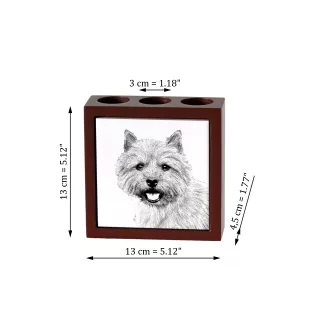 Norwich Terrier - pen holder with a dog, desk organizer with a print, personalized desk decoration from the Art-Dog brand.
