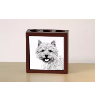 Norwich Terrier - Stifthalter mit Hund, Schreibtischorganizer mit Aufdruck, personalisierte Schreibtischdekoration der Marke Art-Dog