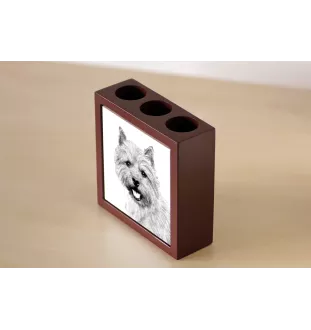 Norwich Terrier - Stifthalter mit Hund, Schreibtischorganizer mit Aufdruck, personalisierte Schreibtischdekoration der Marke Art-Dog
