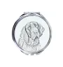 Italienischer Vorstehhund, Bracco Italiano - Taschenspiegel mit Hund, personalisierter Taschenspiegel, kompakter Spiegel mit Art-Dog-Logo