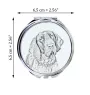 Italienischer Vorstehhund, Bracco Italiano - Taschenspiegel mit Hund, personalisierter Taschenspiegel, kompakter Spiegel mit Art-Dog-Logo