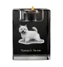 Norwich Terrier, Terrier de Norwich - Bougeoir avec photo de chien, porte bougie en cristal, cadeau personnalisé par la marque Art-Dog