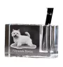 Norwich Terrier - Pen stand, crystal organiser with dog photo, unique desk decoration by Art-Dog brand