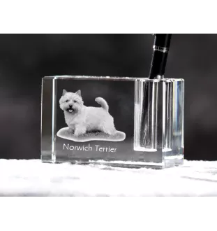 Norwich Terrier penholder kryształowy z psem Art-Dog