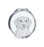 Nova Scotia Duck Tolling Retriever, Toller - Taschenspiegel mit Hund, personalisierter Taschenspiegel, kompakter Spiegel mit Art-Dog-Logo