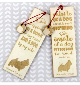 Norwich Terrier - dog bookmark, personalized bookmark, dog gadget for Art-Dog brand readers