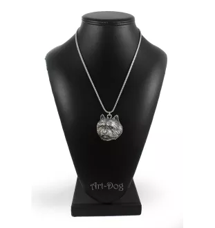 Norwich Terrier, Terrier de Norwich - un collier avec un chien, un pendentif de chien sur une chaîne en argent, un bijou unique de la marque Art-Dog