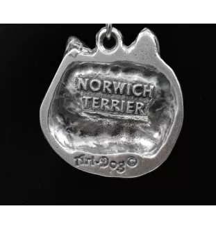 Norwich Terrier, Terrier de Norwich - un collier avec un chien, un pendentif de chien sur une chaîne en argent, un bijou unique de la marque Art-Dog