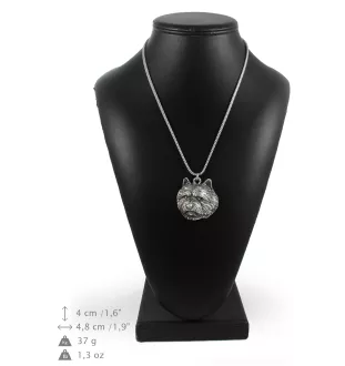 Norwich Terrier, Terrier de Norwich - un collier avec un chien, un pendentif de chien sur une chaîne en argent, un bijou unique de la marque Art-Dog