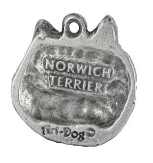 Norwich Terrier, Terrier de Norwich - un collier avec un chien, un pendentif de chien sur une chaîne en argent, un bijou unique de la marque Art-Dog