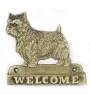 Norwich Terrier - a door sign with a dog, a brass welcome plaque, a unique sign with the inscription Welcome from the Art-Dog brand