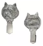 Norwich Terrier - Brosche mit Clip, Startnummernhalter, versilberte Anstecknadel für Hundeausstellungen der Marke Art-Dog