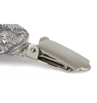 Norwich Terrier - Brosche mit Clip, Startnummernhalter, versilberte Anstecknadel für Hundeausstellungen der Marke Art-Dog