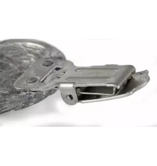 Norwich Terrier, Terrier de Norwich - broche avec pince, support pour numéro de départ, épingle argentée pour exposition de chiens de la marque Art-Dog