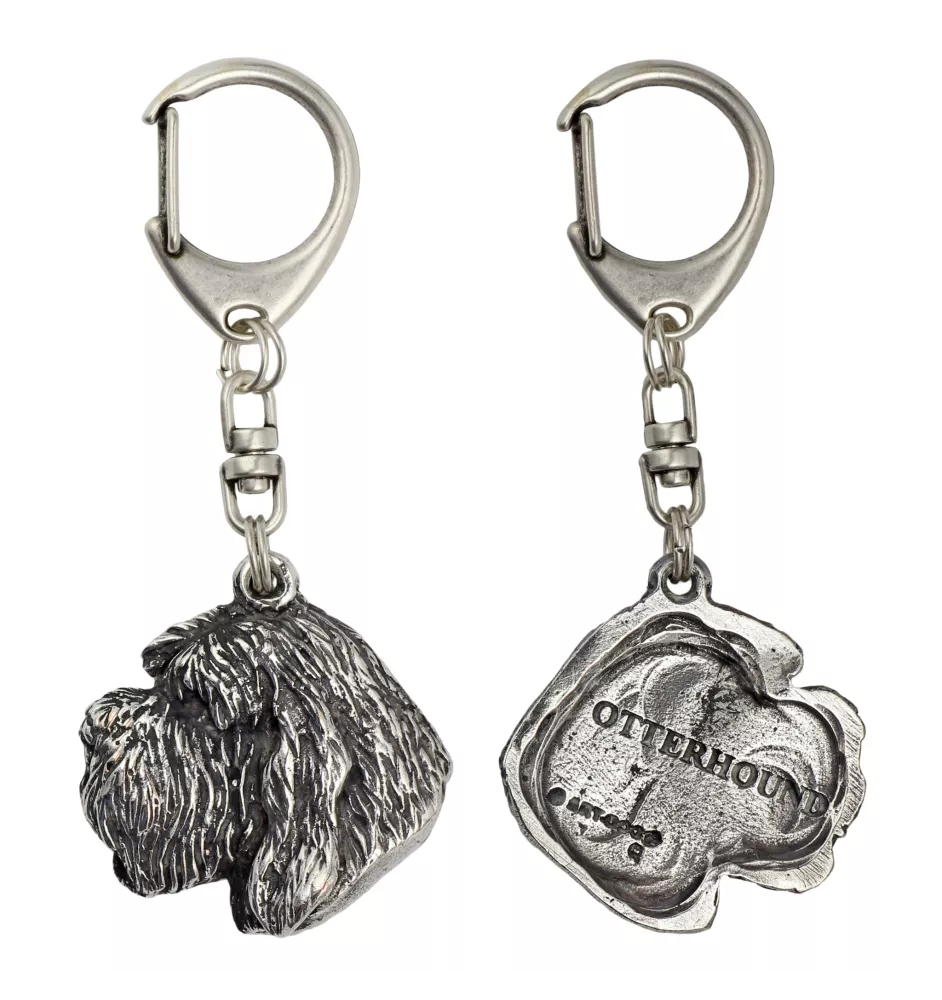 Otterhound - Silver-plated key ring with dog, handbag decoration, backpack pendant by Art-Dog brand