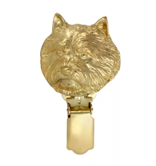 Norwich Terrier, Terrier de Norwich - broche avec pince, support doré pour numéro de départ, cadeau pour exposition de chiens de la marque Art-Dog