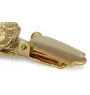 Norwich Terrier - brooch with a clip, gold-plated holder for a start number, a gift for a dog show by Art-Dog brand.