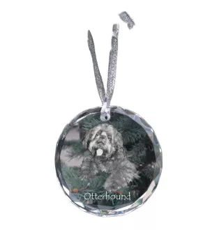 Chien à loutre, Otterhound - boule de Noël en cristal avec une photo, photo de chien dans le cristal, décoration personnalisée pour sapin de Noël de la marque Art-Dog