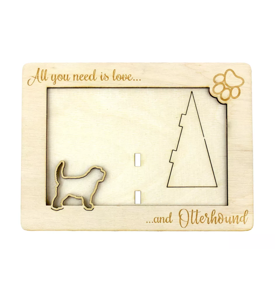 Otterhund, Otterhound - Fotorahmen, gravierter Holzrahmen, ein schönes Gadget für den Hundeliebhaber von Art-Dog
