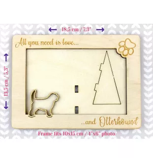 Otterhound - Photo frame, engraved wooden frame, a lovely gadget for the dog lover by Art-Dog