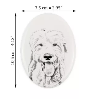 Chien de Berger Anglais - une plaque commémorative avec une photo de chien, une plaque funéraire avec une impression, une plaque ovale personnalisée de la marque Art-Dog