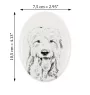 Old English Sheepdog - commemorative plaque with a photo of a dog, tombstone with a print, personalized oval plaque from the Art-Dog brand