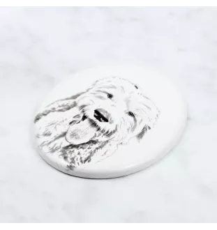 Chien de Berger Anglais - une plaque commémorative avec une photo de chien, une plaque funéraire avec une impression, une plaque ovale personnalisée de la marque Art-Dog