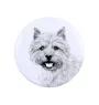 Norwich Terrier Magnet mit einem Hundepfotenabdruck, außergewöhnlich leicht, starker Magnet, handgefertigtes Produkt der Marke Art-Dog