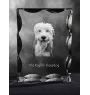 Old English Sheepdog - Kristall mit einem Hundebild, Glasstatuette mit einem Bild, einzigartiger Bilderrahmen der Marke Art-Dog